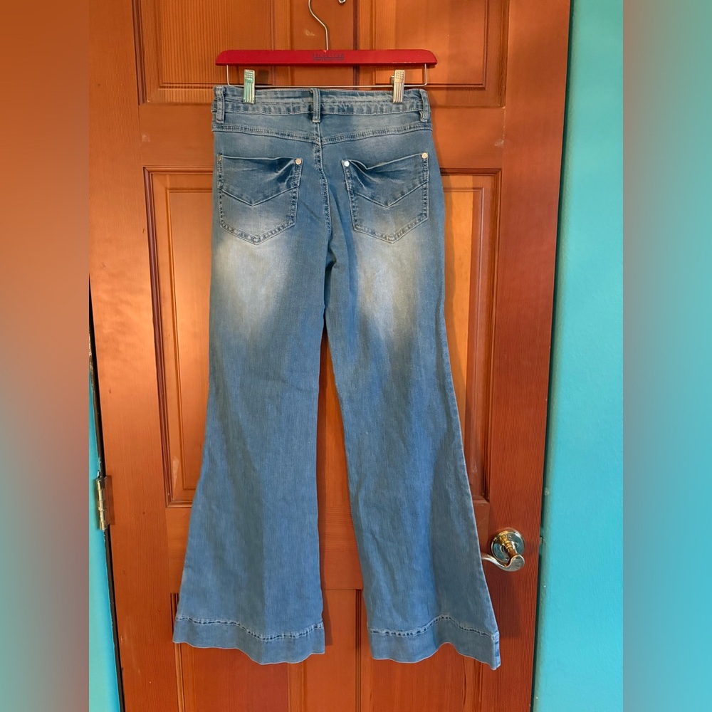 Flamingals low rise wide leg stretch denim jeans NWOT - Picture 5 of 9